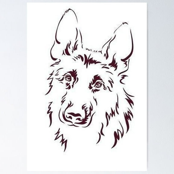 Poster German Shepherd Dog Art - No Framed, Vintage Wall Art, Trendy Retro Print, Positive Quote Poster, Room Decor, Wall Art, Poster Only