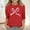 Red, variant on dazeni Girls 3/4 Length Sleeve Tops Cute Bow Print Crew Neck Graphic T-Shirt Blouse Casual Preppy Clothes