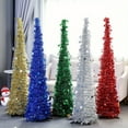 thumbnail image 2 of 1 Piece 1.2m Colorful Retractable Fold-Up Christmas Tree - Holiday Decorations, Spiral Tinsel Star Ornament for Festive Home and Celebration Events, 2 of 15