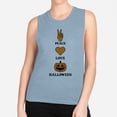 thumbnail image 2 of Peace Love and Halloween Women's Muscle Tank Small Stonewash Denim, 2 of 5