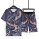 thumbnail image 3 of Conjunto deportivo básico esencial para hombre, camiseta, chándal, sudadera de verano, top estético, ropa holgada para hombre, conjuntos de pantalones cortos elásticos S, 3 of 5