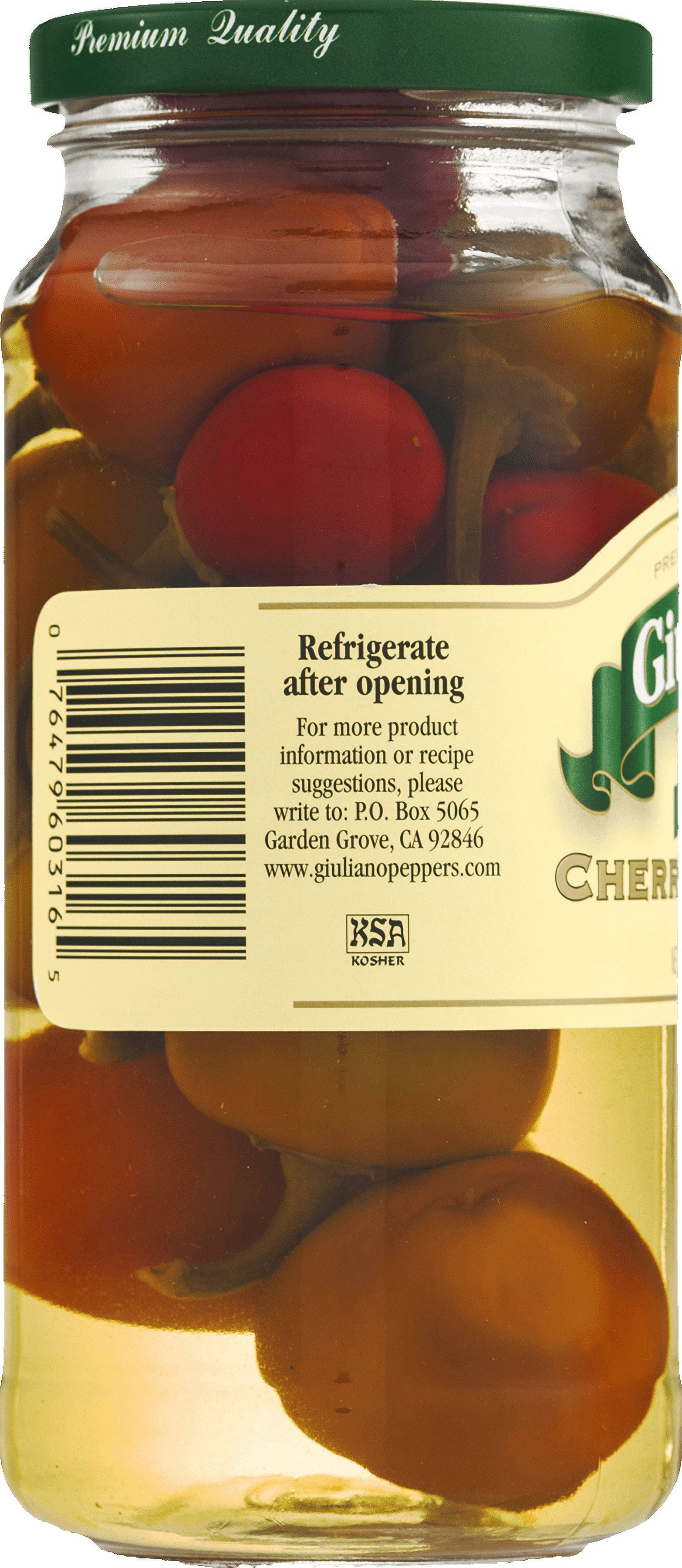 GIULIANO, PEPPER CHRY SWT MILD, 16 OZ, (Pack of 6)