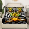 thumbnail image 3 of Erosebridal Sport Car Sheet Set Twin,Buffalo Plaid Bedding Sets Twin Size,Extreme Sport Twin Sheet Sets,Microfiber Car Room Decorative,3pcs, 3 of 7