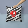 thumbnail image 2 of Carolines Treasures CJ1024-DPW1414 Letter D Initial Monogram - Zebra Red Fabric Decorative Pillow, 14Hx14W, multicolor, 2 of 4
