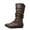BROWN/PU, variant on BURUDANI Girl's Kid's Cute Zipper Flat Heel Mid Calf Boot Shoes BLVD-K BLACK Size 13