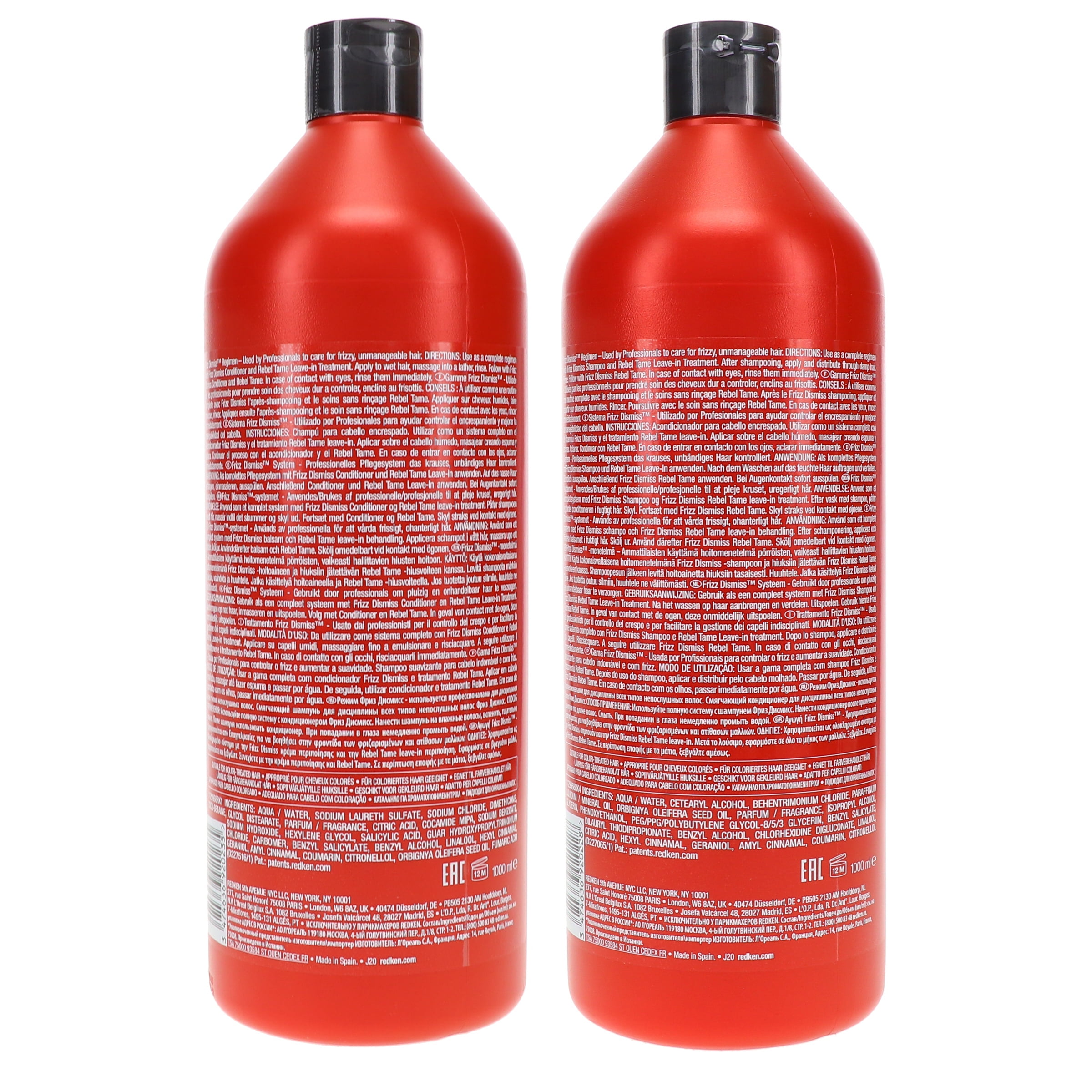 Redken Frizz Dismiss Shampoo and Conditioner, 33.8 oz COMBO PACK