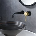 thumbnail image 4 of SUMERAIN Wall Mount Bathroom Faucet Black and Gold Wall Mount Faucet for Bathroom Sink, with Two Handles and Rough in Valve, 4 of 8