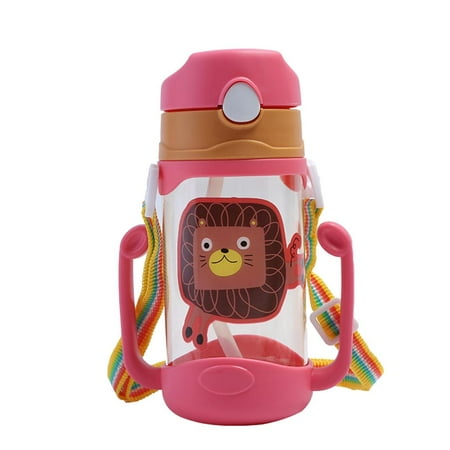 

400mL Straw Cup Straw Bottle with Strap Silicone Kids Hanging Straw Cup Safe Hanging Straw Cup Smooth Kids Hanging Straw Bottle for Outdoor