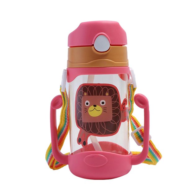 Taza De Paja De 400Ml, Botella De Paja Con Correa, Taza De Paja Colgante De Silicona Para Niños, Taza De Paja Colgante Segura, Botella De Paja Colgante Suave Para Niños Para Exteriores Vogacara BA000726-02