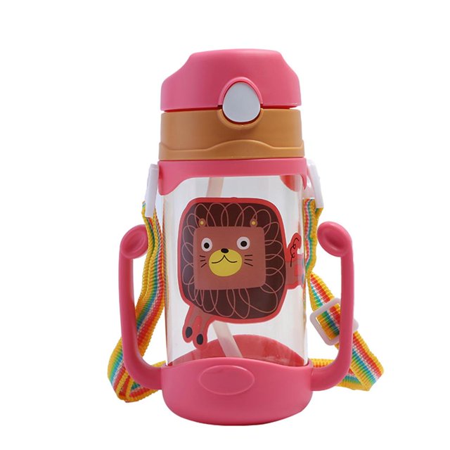 Taza De Paja De 400Ml, Botella De Paja Con Correa, Taza De Paja Colgante De Silicona Para Niños, Taza De Paja Colgante Segura, Botella De Paja Colgante Suave Para Niños Para Exteriores Scienceny BA000726-02