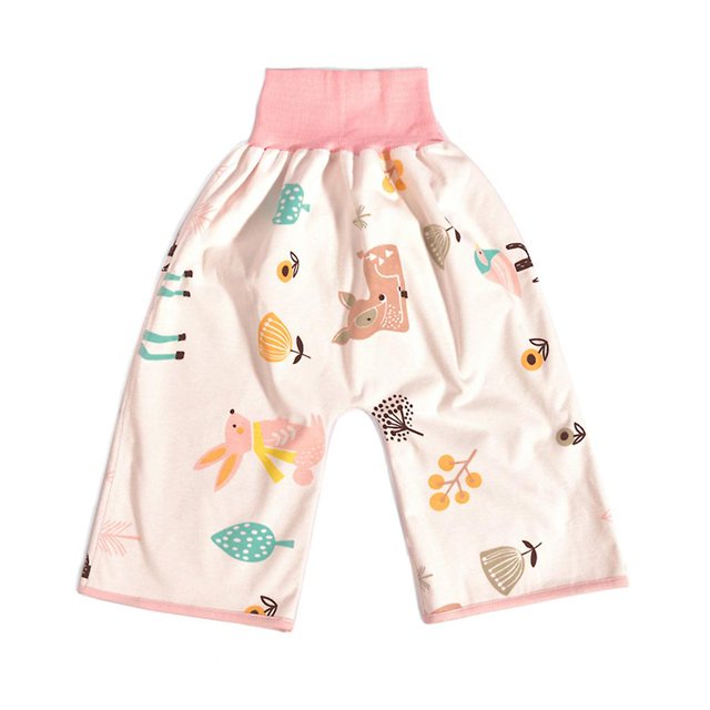 Pantalones de pañales lavables absorbentes impermeables y cómodos 2 en 1, pantalones cortos de falda de pañal de algodón puro para niños y bebés