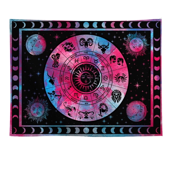 Tapiz de pared con diseño de constelaciones, microtela, 150 x 150 cm