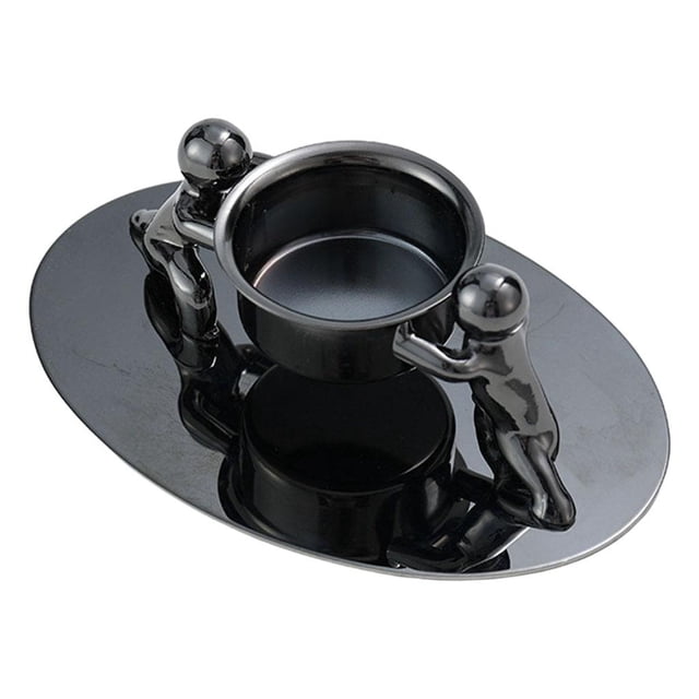 de porta de empuje para personas, candelabros de lámpara de té de metal decorativos, centro de de decoración de Negro