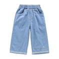 thumbnail image 3 of MuXiKeJi Clothes Jeans Baggy Lace Soft Straight Wide Leg Denim Pants Lightweight Fashion Summer Casual Bottoms Girls Denim Pants, 3 of 7