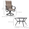 thumbnail image 3 of Outsunny 5-Piece Outdoor Patio Dining Set, Brown, 3 of 10