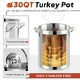thumbnail image 2 of 30QT Outdoor Turkey Fryer | Seafood Boil Pot | Cover & Basket Included | 50,000BTU Propane Burner | Stainless Steel| Turkey,Shrimp & Crawfish Boiler, 2 of 7