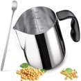 thumbnail image 1 of Candle Making Pouring Pot with Stirring Spoon, 32oz Stainless Steel Wax Melting Pot with Heat-Resistant Handle, Double Boiler Candle Making Pitcher with Dripless Pouring Spout Design Silver Silver, 1 of 1