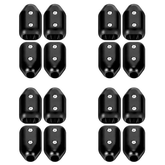 16Pcs Rope Clamps, Reusable Rope Clamp 3/8Inch Rope Connector Clamp Suitable for 7-8 mm Nylon Rope or Braided Ropes,16 x Rope Clamps,Black