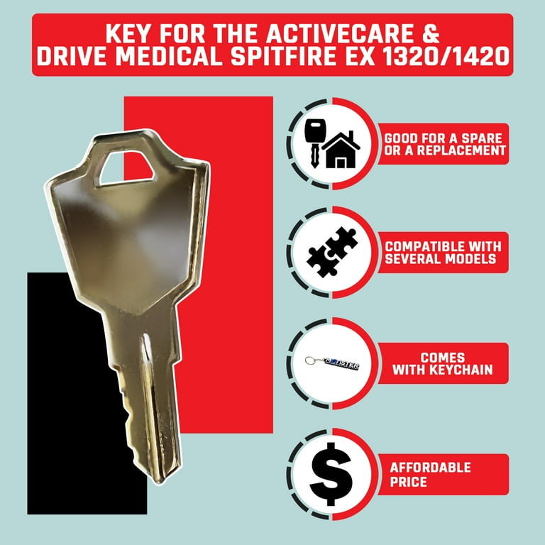 AlveyTech Key for the ActiveCare & Drive Medical Spitfire EX 1320