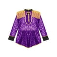 thumbnail image 4 of Kids Girls Ringmaster Circus Marching Band Team Uniforms Halloween Theme Party Dress Ups Purple 16, 4 of 7