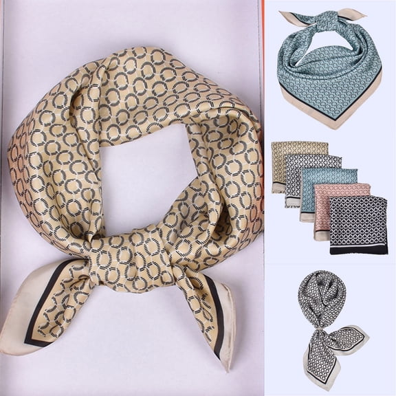 Head Scarf for Women BWASD Silk Satin Hair Wrap Neck Scarves Lightweight Casual Polka Dot Print Large Square Turban Headband Fashion Blankets Gifts Beige