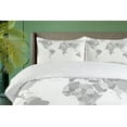 thumbnail image 4 of Ambesonne Grey Duvet Cover Sets, World Map Continents Earth, 2-Queen, White Grey, 4 of 7