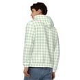 thumbnail image 4 of Goofa Pistachio Green Checkboard Pattern Mens Full-zip Hoodie, Zip-up Pullover Hooded Sweatshirt, Kangaroo Pocket Hoodie Ideal for Daily Wear, Travel, and Home-X-Large, 4 of 5