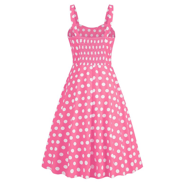 Polka Dot Rockabilly Dress Women's Vintage 50s 60s Fashion Audrey Dresses  Casual Daily Sundress Tea Party Cocktail Dresses - Walmart.com