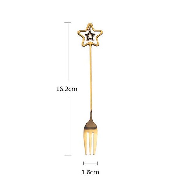 Cuchara de café de acero inoxidable 304, cuchara de helado, cuchara de té, cuchara de postre, tenedor, estrella, amor, colgante, vajilla de cocina Fivean unisex