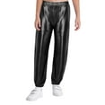 thumbnail image 3 of inlzdz Kids Girls Jazz Hip Hop Dance Outfits Metallic Long Sleeve Hoodie Sport Vest And Sweatpants Dancewear Black White 16, 3 of 6