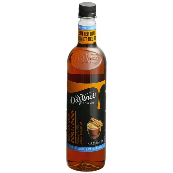 DaVinci Gourmet 750 mL Sugar Free Butter Rum Flavoring Syrup