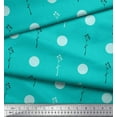 thumbnail image 3 of Soimoi Green Georgette Viscose Fabric Polka Dot & Leaves Print Sewing Fabric BTY 44 Inch Wide, 3 of 3