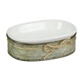 thumbnail image 1 of White Ceramic Soap Dish With Galvanized Zinc Finish Tray, 1 of 4