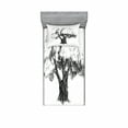 thumbnail image 2 of Ambesonne Tree Fitted Sheet & Pillow Sham Set, Olive Tree Retro Nature, Queen, Black White, 2 of 3