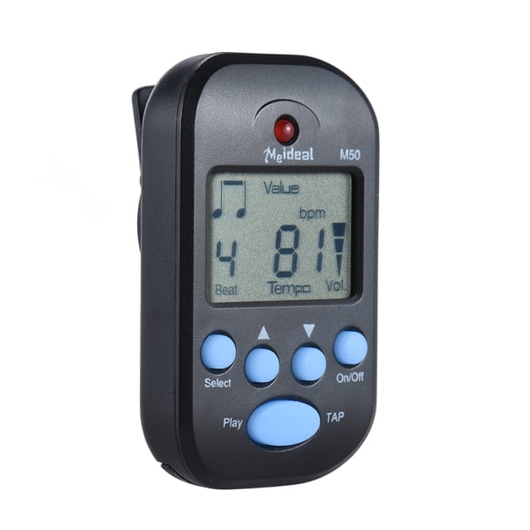 Clip professionnel sur Digital Beat Tempo Metronome Écran LCD Léger et Mini pour violon Guitare Bass Instrument de musique Noir