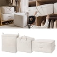 thumbnail image 1 of pstuiky Large Capacity Storage Basket Quilt Cloth Sorting Bin Washable Linen Fabric Organizer 1-Pack Home Closet Laundry Room Use, 1 of 3