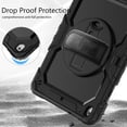 thumbnail image 7 of Case for iPad 9th 8th 7th Gen 10.2 inch 2021 2020 2019 with Screen Protector, 360 Degree Rotating Kickstand Hand Strap Heavy Duty Shockproof Cover with Shoulder Strap, Black, 7 of 7