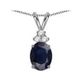 thumbnail image 2 of Star K� Classic Oval 8x6mm Genuine Dark Sapphire Rabbit Ear Pendant Necklace, 2 of 9