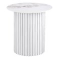 thumbnail image 1 of Rowena Round Sintered Stone End Table White Faux Marble, 1 of 4