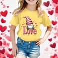 thumbnail image 2 of PMVFHDE T-Shirts pour Filles T-Shirt Graphique pour Filles Hauts T-Shirt à Manches Courtes pour Filles T-Shirt Décontracté T-Shirt pour Fille T-Shirts pour la Saint-Valentin Haut à Manches Courtes pour Enfants T-Shirt Imprimé Chemise Décontractée Jaune, 3-4 Ans, 2 of 4
