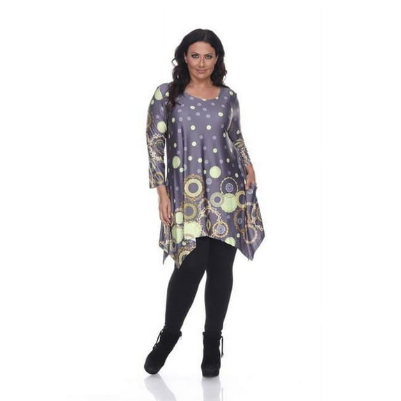 PS1301-29 2X Plus Size Erie Tunic 29, Grey - 2XL