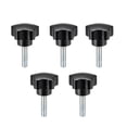 thumbnail image 5 of Uxcell M8 x 20mm Male Thread 39mm Head Star Knobs Zinc Plated Black 5 Pack, 5 of 5