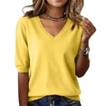 thumbnail image 2 of Womens Sweaters 3/4 Sleeve Pullover Tops V Neck Blouses Business Casual Fashion Clothes, 2 of 4