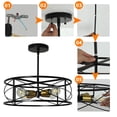 thumbnail image 5 of Depuley Caged Ceiling Light Semi Flush Mount Pendant Light Drum Shape Ceiling Light for Living Room Dining Room Bedroom, E26 socket, 5 of 9