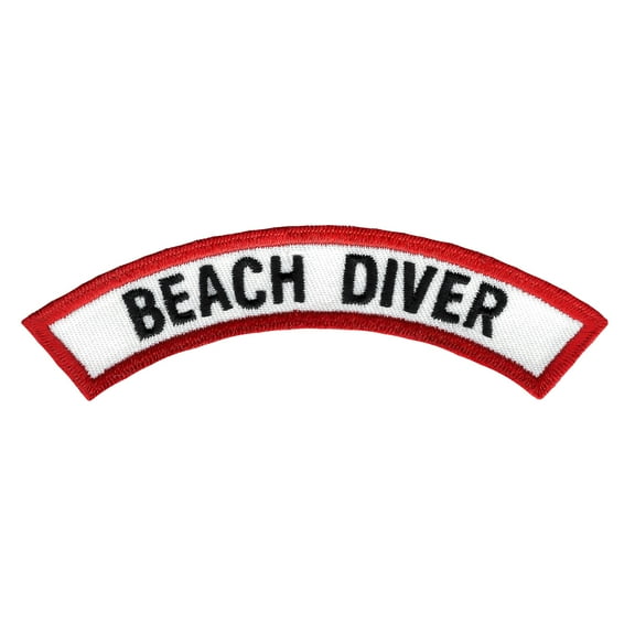 Beach Diver Scuba Certification Chevron Embroidered Iron-On Patch