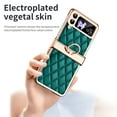 thumbnail image 3 of for Samsung Galaxy Z Flip 3 Case, Mantto Premium Elegant Patterned Leather Shockproof Cover with Ring Stand Holder Flip Folio Case with Hinge Protection for Samsung Z Flip 3, Green, 3 of 7