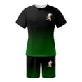 thumbnail image 3 of toraway Costumes pour Hommes 2 Pcs Mode Costume d'Athlétisme pour Hommes Grande Taille Manches Courtes Col Rond Ensemble de Sport Décontracté Petit Imprimé Noix de Coco TTTG, 3 of 4