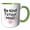 Green/White, variant on 3drose, Motivational Quote of Be Kind to Your Mind, 11oz Two-tone Black Mug