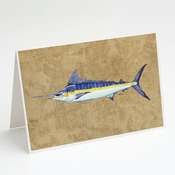 Blue Marlin Greeting Cards and Envelopes Pack of 8