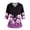 Purple, variant on Comfort Fit Scrubs Women's Scrub Top Plus Size Stretchy V-Neck Scrub Shirts with 2 Pockets Dressy Casual Floral Print Nursing Uniforms
